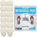 HAPAD Metatarsal Pad 1/4" - Small, 6 Pair Pack Wool Felt Ball of Foot Pad 1