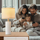 Reaketon 20" Modern Ceramic Table Lamps Set of 2, Lamps for Bedroom, White — 3