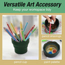 Faber-Castell Clic & Go Artist Water Cup, Dark Green - Travel-Friendly Collapsible Brush Cleaner Tool with Brush Stand, Scalloped Rim, Non-Slip Base, Portable Palette & Rinser | 1 Count (Pack of 1) — 4