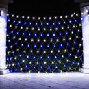 weillsnow 198 LED 9.8ft x 6.6ft Christmas Net Lights, Connectable 8 Lighting Twinkle Modes Mesh Lights for Christmas Outdoor Patio Garden Bush Fence Decorations (Blue & White) — 3