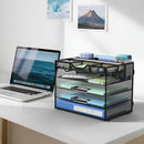 Docnest 5 Tier Mesh Desk Organizer with Removable Tray&Pen Holder, Black — 6