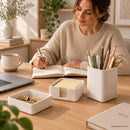 Aesthetic Desk Organizer Set of 3 - Sturdy Concrete Office Accessories — 3