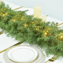 Lvydec Lighted Christmas Pine Garland Decoration, 6ft Artificial Cedar Cypress Christmas Greenery Garland with Lights for Holiday Mantel Fireplace Table Centerpiece — 3
