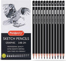 PANDAFLY Drawing Sketching Pencil Set, 12 Pack, Graphite Pencils (14B - 2H) — 1
