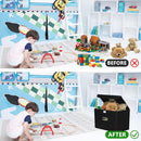 STOREONE Fabric Storage Cube Bins Foldable Organizer Container Collapsible Basket with Lids and Metal Handles, for Home, Bedroom, Closet (Black, 3 Pcs) — 5
