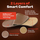 Wool Flat Shoe Insert for Sandals & Sockless Shoes, Comfortable Shoe Insoles with Sweat-Absorbent Natural Fiber & Non-Slip Silicone Grip, Narrow-Cut Shoe Inserts for Women, Brown, Size 40 - SoxsolS - Light Brown — 4