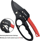 gonicc 8" Professional Ratchet Anvil Pruning Shears (GPPS-1011) | Black Ratchet Anvil Pruning Shears — 2