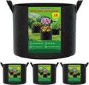 FEED GARDEN 10 Gallon Grow Bags 4 Pack – 300G Thickened Fabric Plant Pots with Reinforced Handles, Breathable Drainage Planters for Vegetables, Tomatoes, Herbs, Indoor & Outdoor Gardening — 1