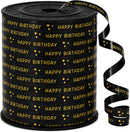 BEISHIDA 250 Yards Black Happy Birthday Printed Crimped Curling Ribbon Balloon String Roll Gift Wrapping Ribbon for Baby Girl Women Happy Birthday Party Decoration Supplies | 250Y-HBD-black — 1