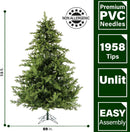 Fraser Hill Farm 7.5-Ft. Woodside Pine Artificial Christmas Tree with Stand and No Lights, Unlit Foldable Fake Christmas Tree with Realistic Foliage for Home Decoration — 4