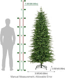 Glitzhome Prelit Christmas Tree, 7.5ft Artificial Christmas Tree Radiant Slim Evergreen with 1,400 Warm White & Multi-Color Chasing and Twinkling Lights, 2376 Tips, 9 Lighting Modes, Easy Setup — 5
