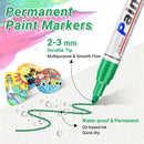 Oil Based Paint Pen, Permanent Paint Marker: Quick-Dry, Waterproof Marker Set of 12 for Rock Painting, Glass, Fabric, Ceramic, Wood, Metal, Mug, Plastic, Stone, Christmas Art Craft Supplies Kit | 12 Colors — 2