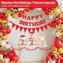 Pre-Strung Felt Happy Birthday Banner Red Garland Set — 5