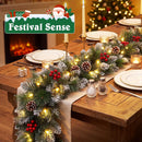 Christmas Garland,Christmas Garland with Lights, Christmas Decoration,9FT/2.7M, for Mantle, Home, Stairs, Fireplace, Porch, Door,Indoor/Outdoor (Green) — 2