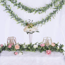 DearHouse Faux Eucalyptus Garland Plant, 2 Pack Artificial Vines Hanging Eucalyptus Leaves Greenery Garland for Wedding Backdrop Arch Wall Decor, 6 Feet/pcs UV Protected Indoor Outdoor — 5