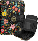 Icycay Cat Small Wallet Women RFID Blocking Bifold Cute Credit Card Holder - Floral Multi — 1