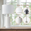Reaketon 20" Modern Ceramic Table Lamps Set of 2, Lamps for Bedroom, White — 5