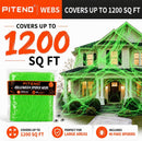 Piteno® 1200 sqft Spider Webs Halloween Decorations with 40 Fake Spiders, Stretchable Halloween Spider Webs for Indoor Outdoor Haunted House Yard Porch Party Decor (Green) — 2
