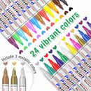DAPAWIN Oil Based Paint Pen: Permanent Paint Marker, Quick-Dry, Waterproof Paint Set of 24 for Metal, Wood, Easter egg, Rock Painting, Glass, Fabric, Ceramic, Mug, Plastic, Stone, Christmas Stencil | 24 Colors — 2