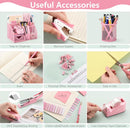 Fayoo 11 Pcs Pink Office Supplies Set Mesh Desk Organizer Accessories Kit — 4