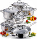 Cook N Home Kitchen Cookware Sets, 12-Piece Basic Stainless Steel Pots and Pans, Silver — 1