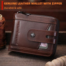 BULLCAPTAIN Genuine Leather Men's Wallet with Zipper T23 (Coffee) — 2