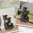 Grepatio 4-Tiers Indoor/Outdoor Garden Water Fountain, 21.9" H Cascading Water…