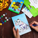 Tenceur 48 Pcs Kids Canvas Painting Kit Pre Drawn with Easel Paint Apron | Fresh — 5