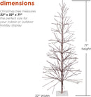 Alpine Corporation 71" Tall Flocked Artificial Brown Christmas Tree with 296 Warm White LED Lights, Indoor/Outdoor Holiday Decoration — 3