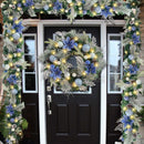 Wanna-CUL 24 Inch Pre-Lit Frozen Winter Christmas Wreath for Front Door — 7