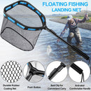 PLUSINNO Floating Fishing Net for Steelhead, Salmon, Fly, Kayak, Catfish, Bass, Trout Fishing, Rubber Coated Foldable Landing Net with Fixed or Telescoping Pole Handle, Fishing Gear and Gifts for Men — 2