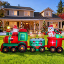 Thuodo 11 FT Long Christmas Inflatables Train with Santa Claus Reindeer Snowman Outdoor Decorations Blow Up Yard with Built-in LEDs for Lawn Garden Holiday Indoor Party Decor — 6
