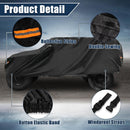 X AUTOHAUX Car Cover for Jeep Wrangler JK JL YJ TJ 4 Door 2007-2021 Outdoor Waterproof Sun Rain Dust Wind Snow Protection w/Driver Door Zipper Black — 7