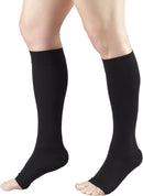 Truform 20-30 mmHg Compression Stockings for Men and Women, Knee High Length, Open Toe | Black | 4X-Large (1 Pair) | Microfiber Knit — 6