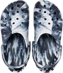 Crocs Unisex Adult Classic Marbled Tie-dye Clogs – White/Black — 6