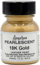 Angelus Pearlescent Leather Paint, 18K Gold - 1 Fl Oz (Pack of 1) — 1
