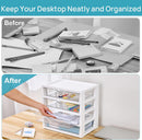 Vtopmart Clear Desktop Organizer, 4-Tier Drawer Storage with Dividers — 4