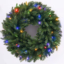 24 Inch Artificial Pre-Lit Christmas Wreath Spruce, 50 LED Warm White & Multi-Color Lights with Timer, Battery Operated, Holiday Decoration for Front Door, Outdoor — 3