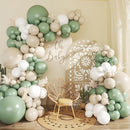 CROSSFINGERS Sage Green White Balloon Garland Arch Kit,145pcs Green Sand White Balloons Different Sizes for Birthday Baby Shower Gender Reveal Bridal Weddings Party Decoration — 1