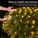 suddus 360 LED Christmas Net Light, Net Lights Outdoor,12ft x 5ft Bush Lights Outdoor Waterproof Connectable Green Wire for Bushes, Lamn, Trees, Christmas Decoration, Warm White — 5