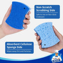 MR.SIGA Non-Scratch Cellulose Scrub Sponge, Dual-Sided Dish Sponge, 12 Pack — 4