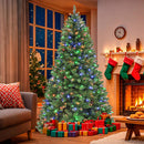 Hykolity 6ft Artificial Prelit Christmas Tree with 250 Multicolor LEDs, Flame-Retardant PVC Branches, 1,032 Tips, 10 Display Modes, Hinged Setup, Foot Pedal and Metal Stand — 1