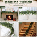 2Pcs 6FT Christmas Garland with Lights, Norfolk Pine Garland Decor for Xmas — 6