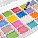 28 Metallic Colors Washable Watercolor Paint Set, with 2 Brushes Pen | 28 Colors — 4