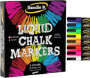 Bandle B. Chalk Markers - 8 Vibrant, Erasable, Non-Toxic, Water-Based, Reversible Tips. For Glass or Chalkboard Markers for Businesses, Restaurants, Liquid Drawing Chalk (Vibrant 6mm) — 1