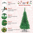 Goplus 4.5ft Prelit Pencil Christmas Tree, Premium Hinged Fir Tree, with Warm White LED Lights and Solid Metal Stand, Easy Assemble, Ideal Artificial Xmas Tree for Home and Office — 6