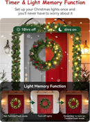 Brightown 24 Inch Pre-Lit Artificial Christmas Wreaths for Front Door,Christmas Decorations Indoor with Pine Cones & Berry Clusters, Christmas Wreath with 50 Lights for Fireplace Wall Window, Plug-in — 4