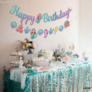 KatchOn Blue Happy Birthday Banner - 10 Feet, Pre Strung | Iridescent — 6