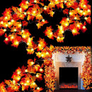 TURNMEON 6 Pack Fall Garland with Lights Enlarged Maple Leaves 60Ft 120LED — 1