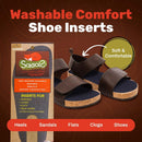 Wool Flat Shoe Insert for Sandals & Sockless Shoes, Comfortable Shoe Insoles with Sweat-Absorbent Natural Fiber & Non-Slip Silicone Grip, Wide-Cut Foot Soles for Men & Women, Brown, Size 39 - SoxsolS — 2